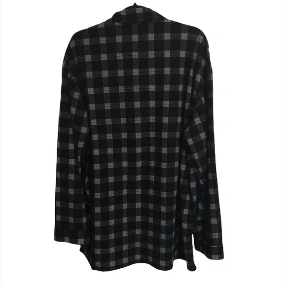 NAUTICA Pajama Top Men's Size XL Black Blue Plaid Sleepwear Extra Soft Fleece - Picture 7 of 10